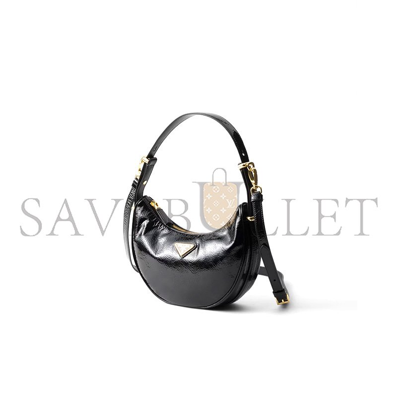 PRADA ARQUÉ NAPLAK PATENT LEATHER SHOULDER BAG 1BC194 (22.5*18.5*6cm)